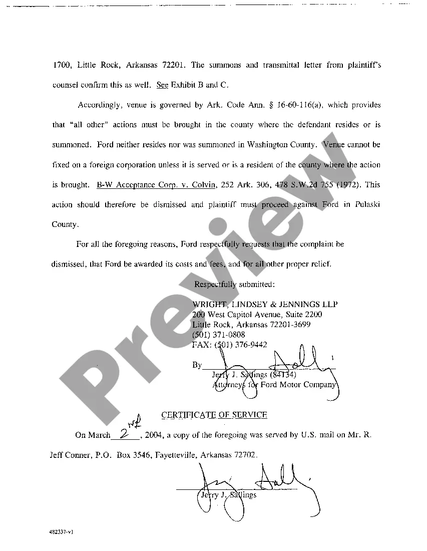 Preview A10 Brief in Support of Motion to Dismiss