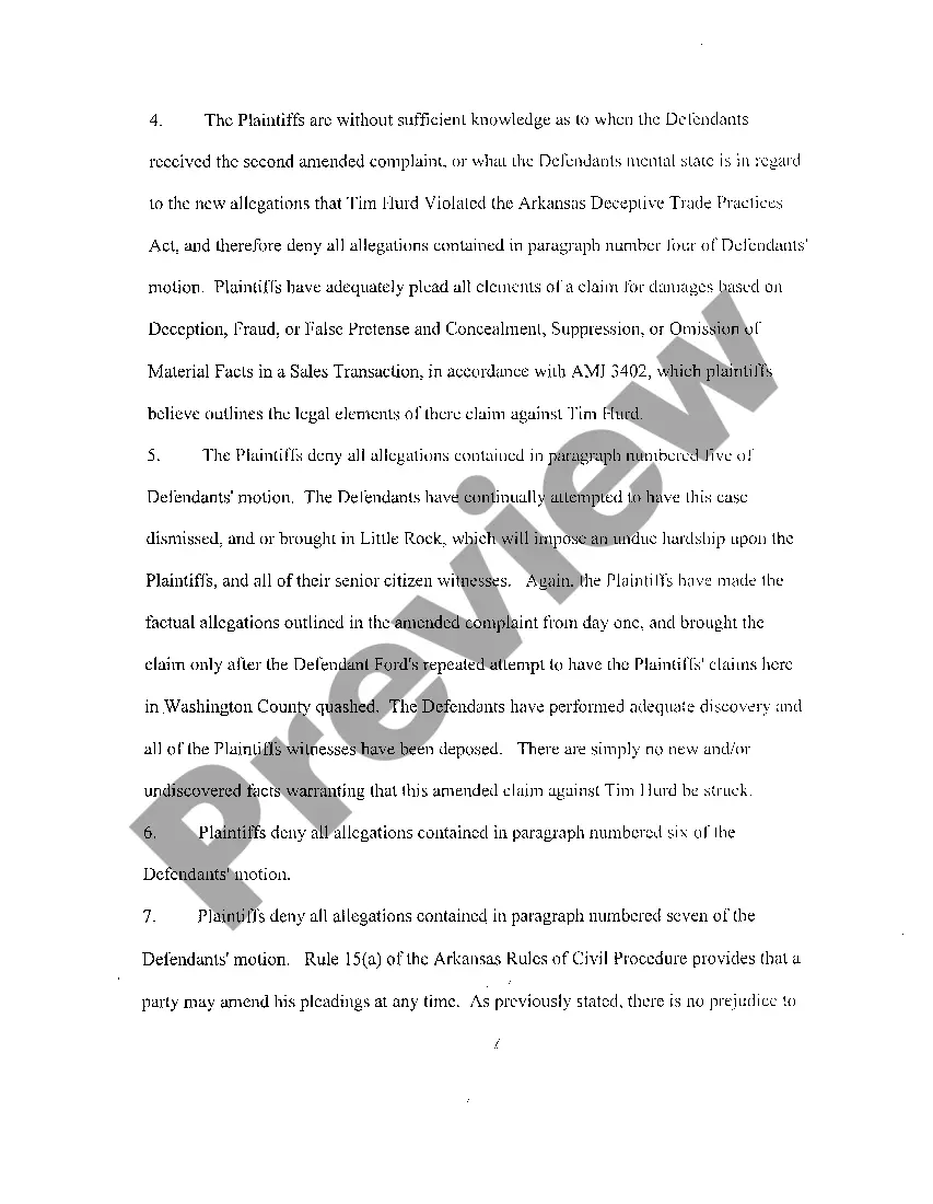 Preview A23 Plaintiff's Response to Defendants' Motion to Dismiss and Brief in Support