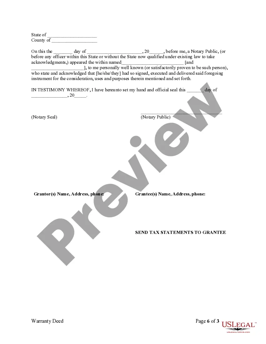 Preview Warranty Deed for Fiduciary