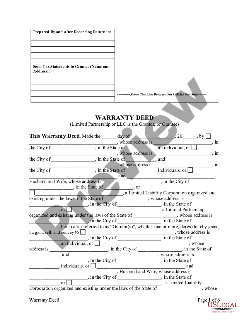 Arkansas Warranty Deed From Limited Partnership Or Llc Is The Grantor Limited Warranty Deed 