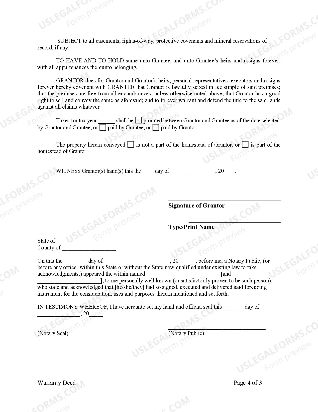 Preview Warranty Deed from Individual to Two Individuals as Tenants in Common