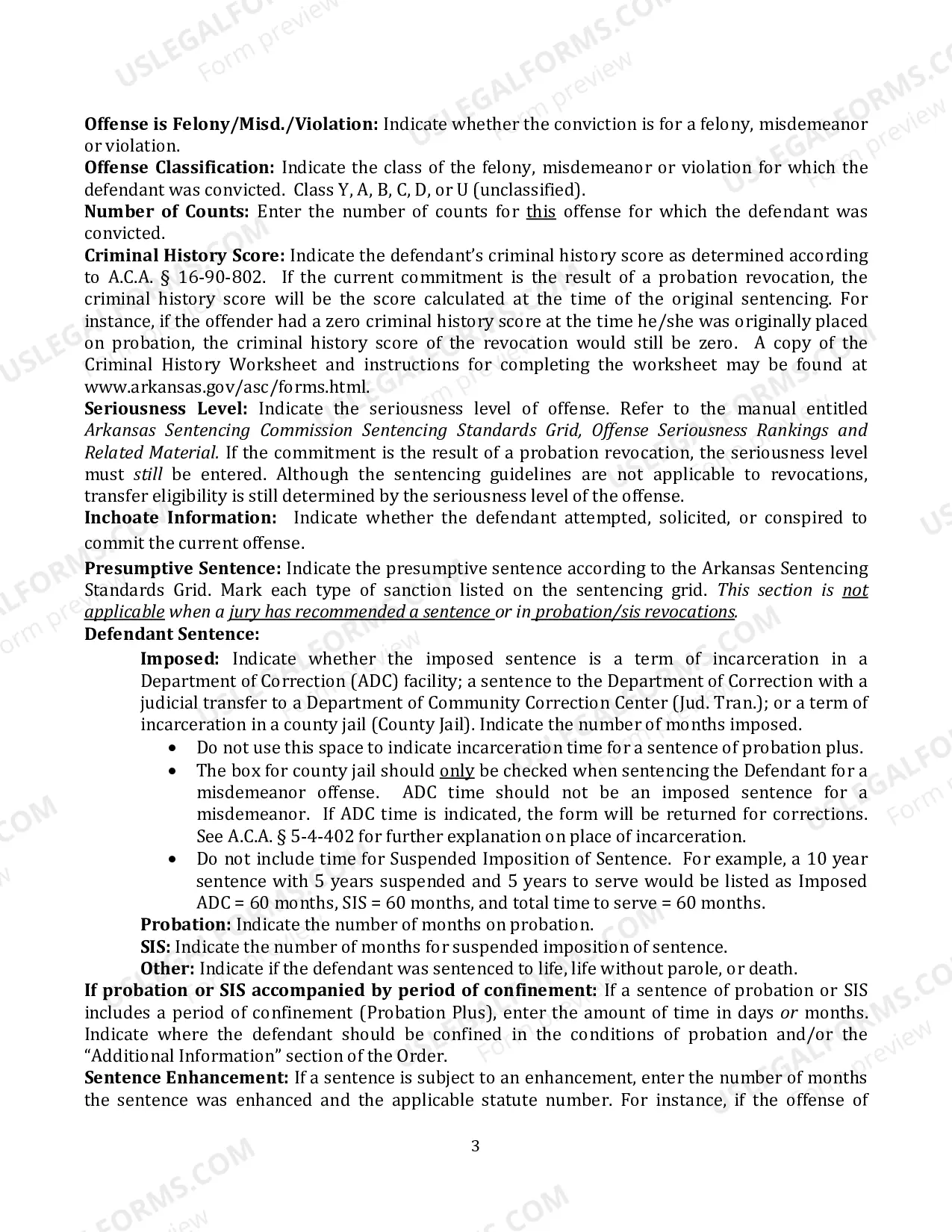 Preview Sentencing Order