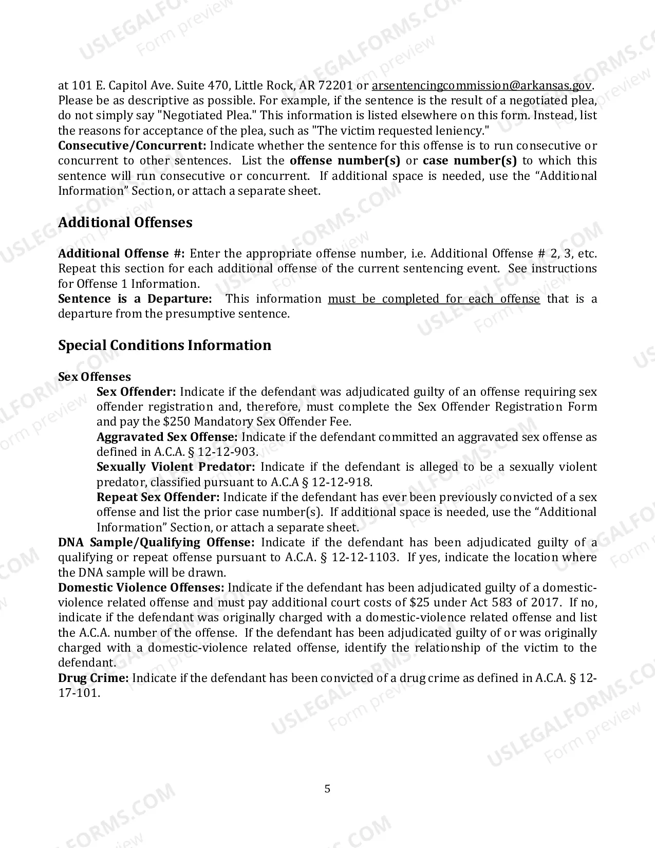 Preview Sentencing Order