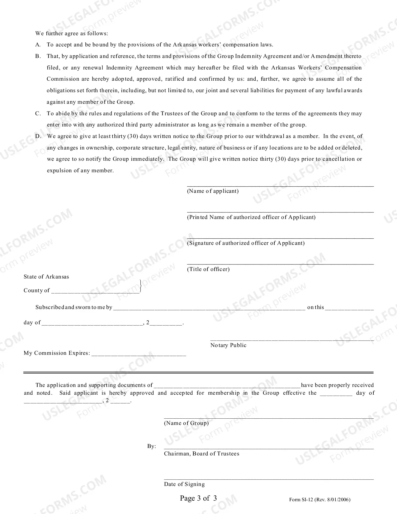 Preview Application for Membership in a Group