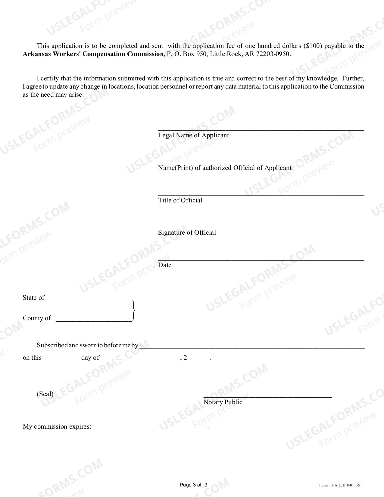 Preview Third-Party Administrator Application / Registration