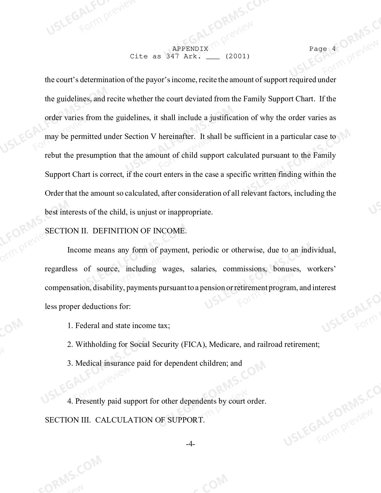 Preview In Re: Administrative Order No. 10 - Arkansas Child Support Guidelines. SUPPLEMENTAL ORDER.