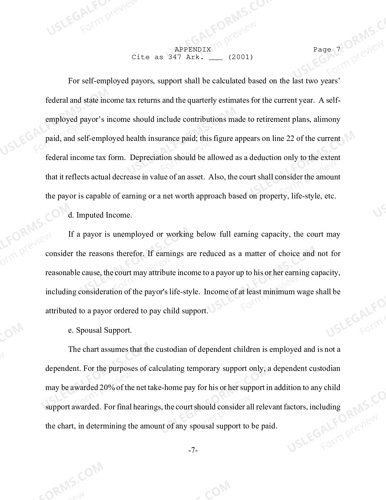 Preview In Re: Administrative Order No. 10 - Arkansas Child Support Guidelines. SUPPLEMENTAL ORDER.