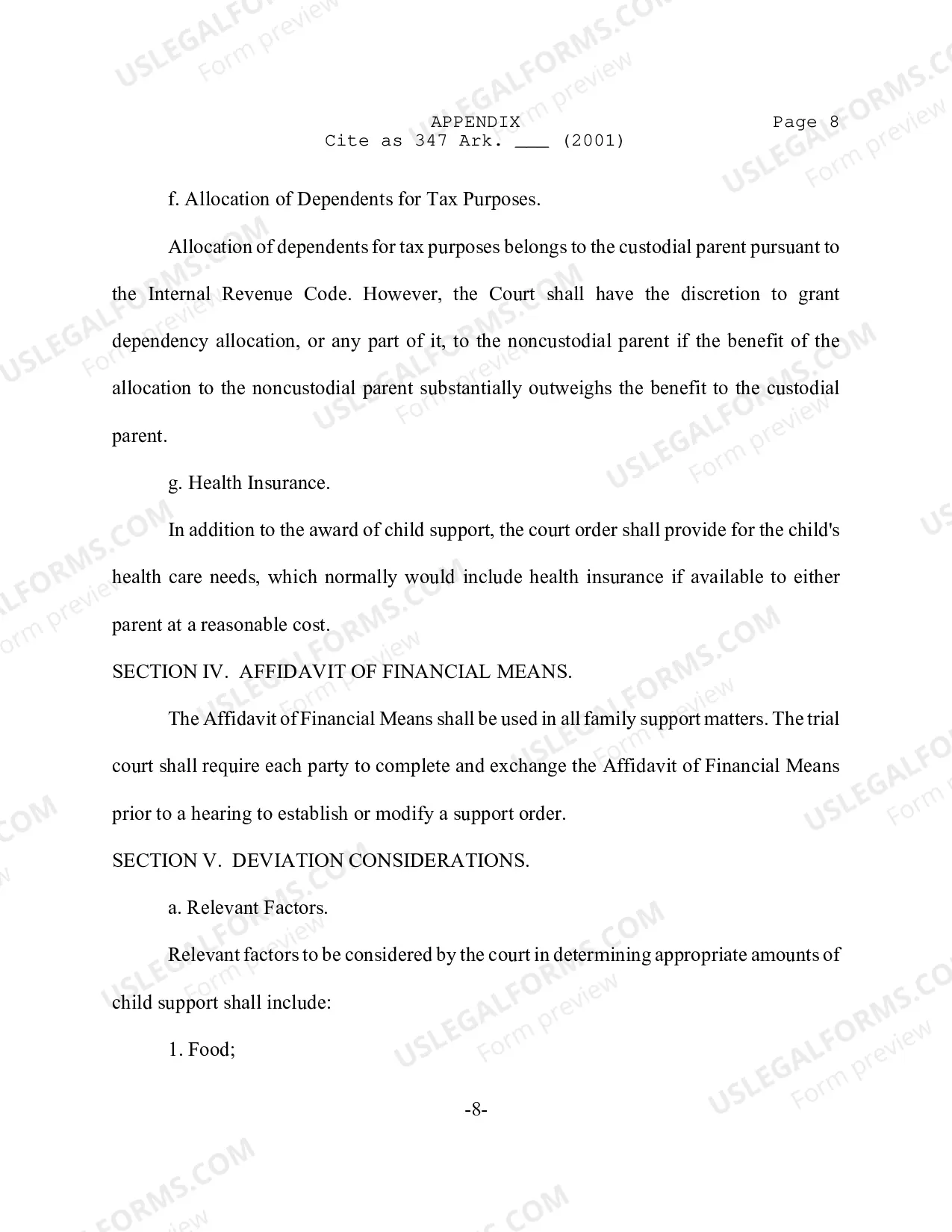 Preview In Re: Administrative Order No. 10 - Arkansas Child Support Guidelines. SUPPLEMENTAL ORDER.