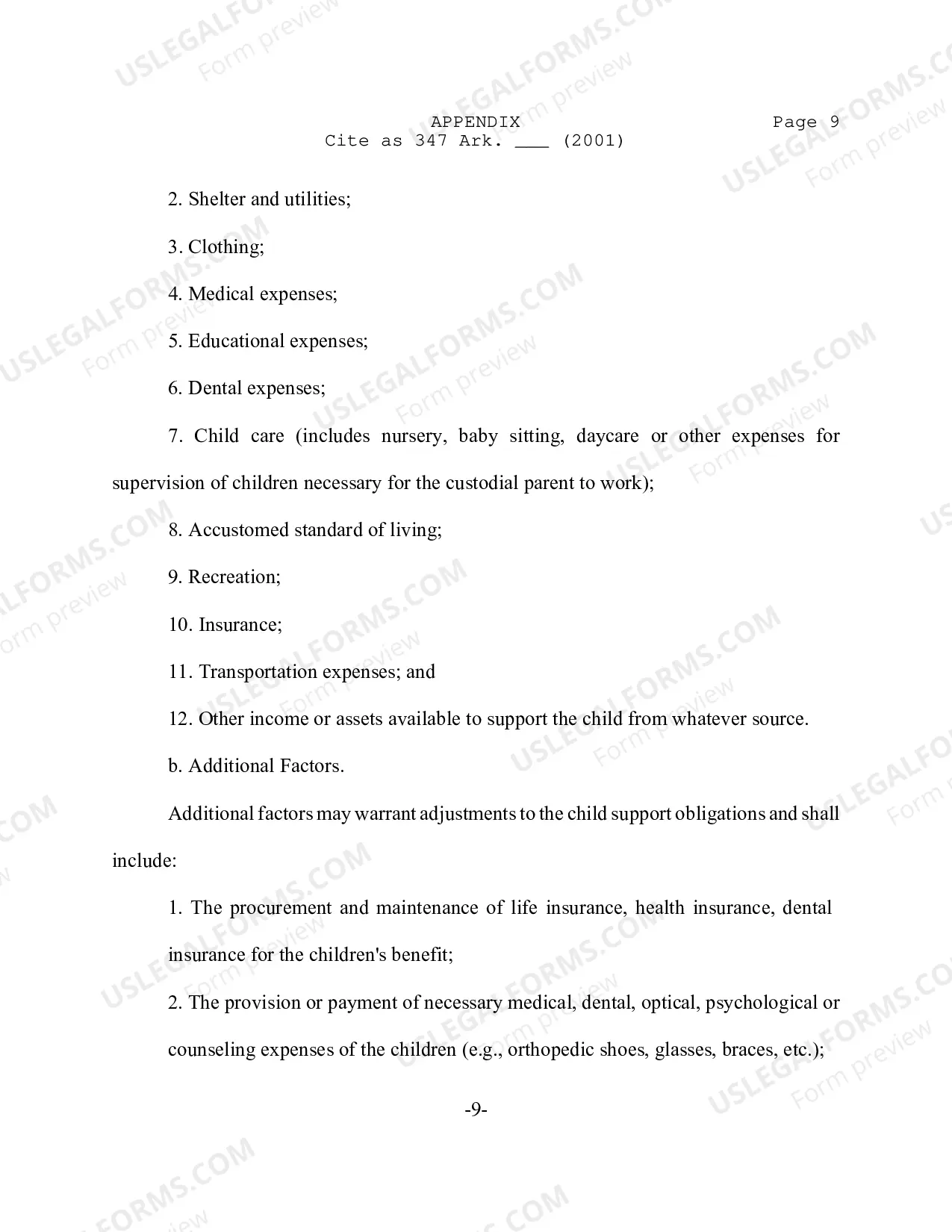 Preview In Re: Administrative Order No. 10 - Arkansas Child Support Guidelines. SUPPLEMENTAL ORDER.