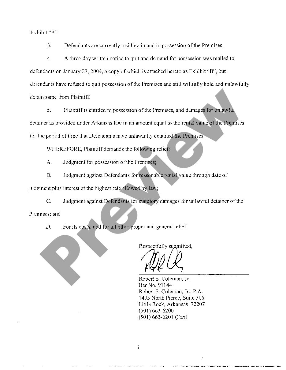 arkansas-complaint-in-unlawful-detainer-unlawful-detainer-form-us