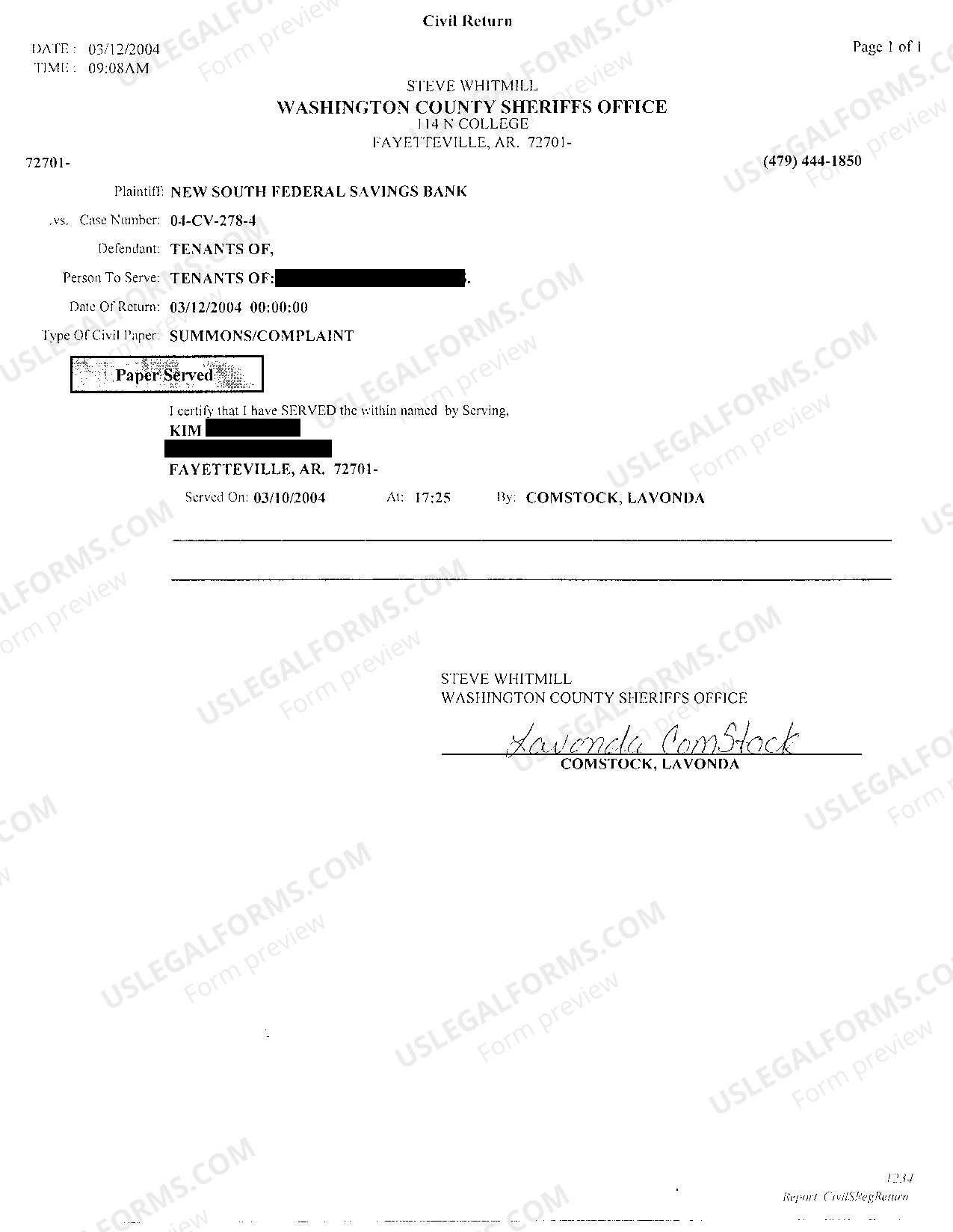 Little Rock Arkansas Notice of Intention To Issue Writ of Possession Writ Of Possession