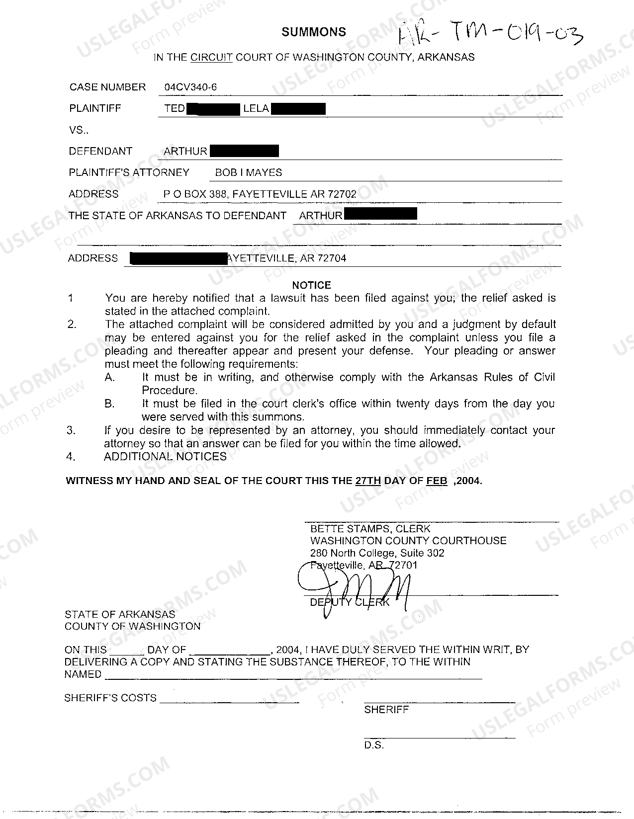 Arkansas Summons | US Legal Forms