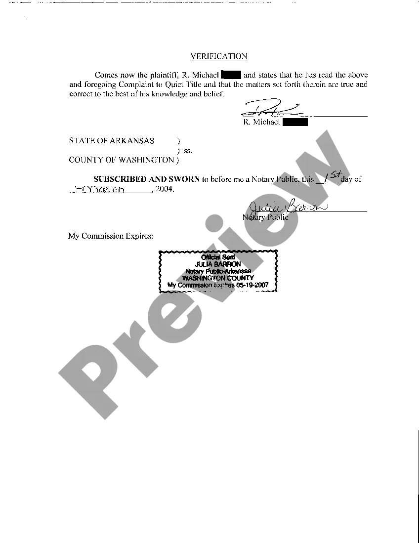 Preview A02 Complaint To Quiet Title