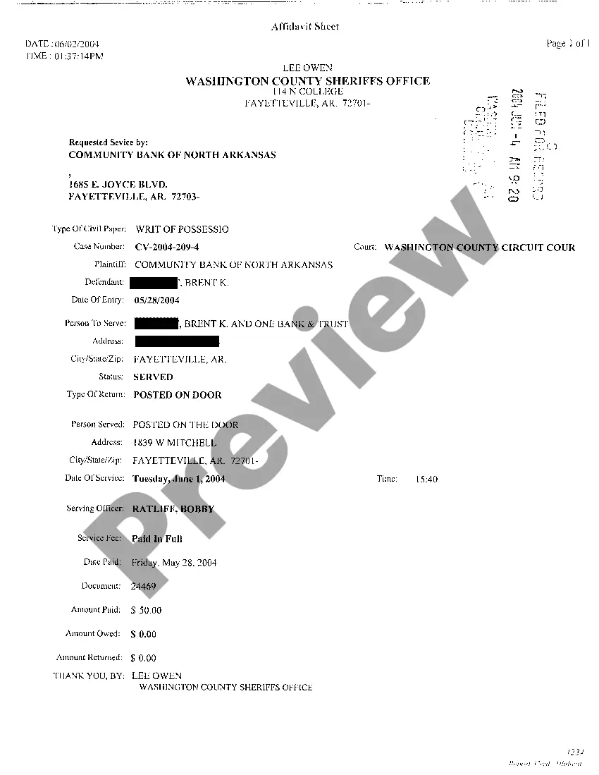 Preview A15 Writ of Possession