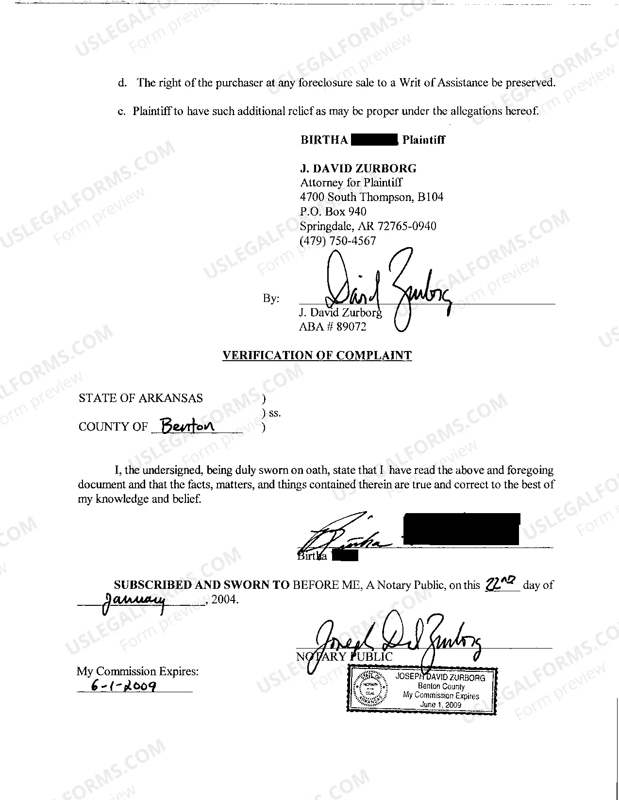 Preview A02 Foreclosure Complaint