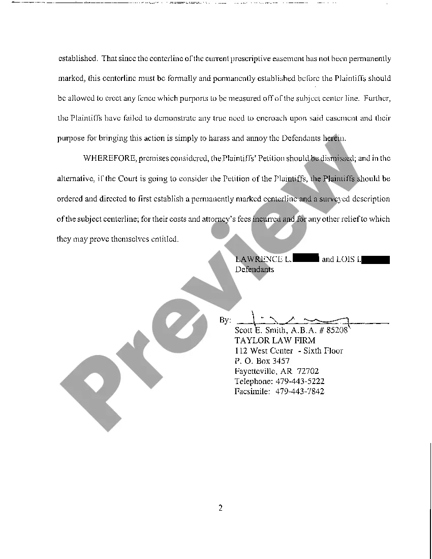 Preview A04 Answer to Petition For Permission To Erect A Fence Along A