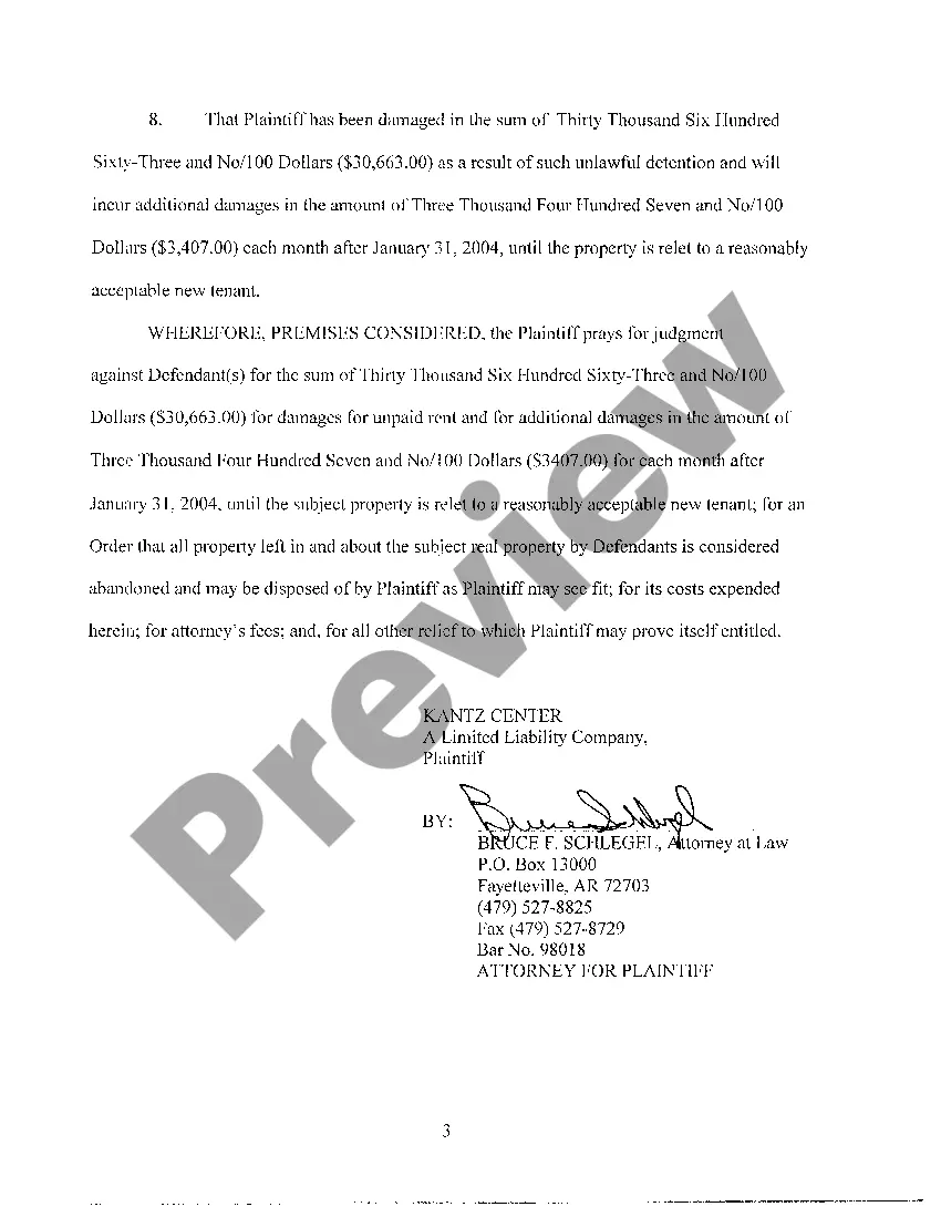 Get A02 Complaint for Breach of Lease Preview A02 Complaint for Breach of Lease