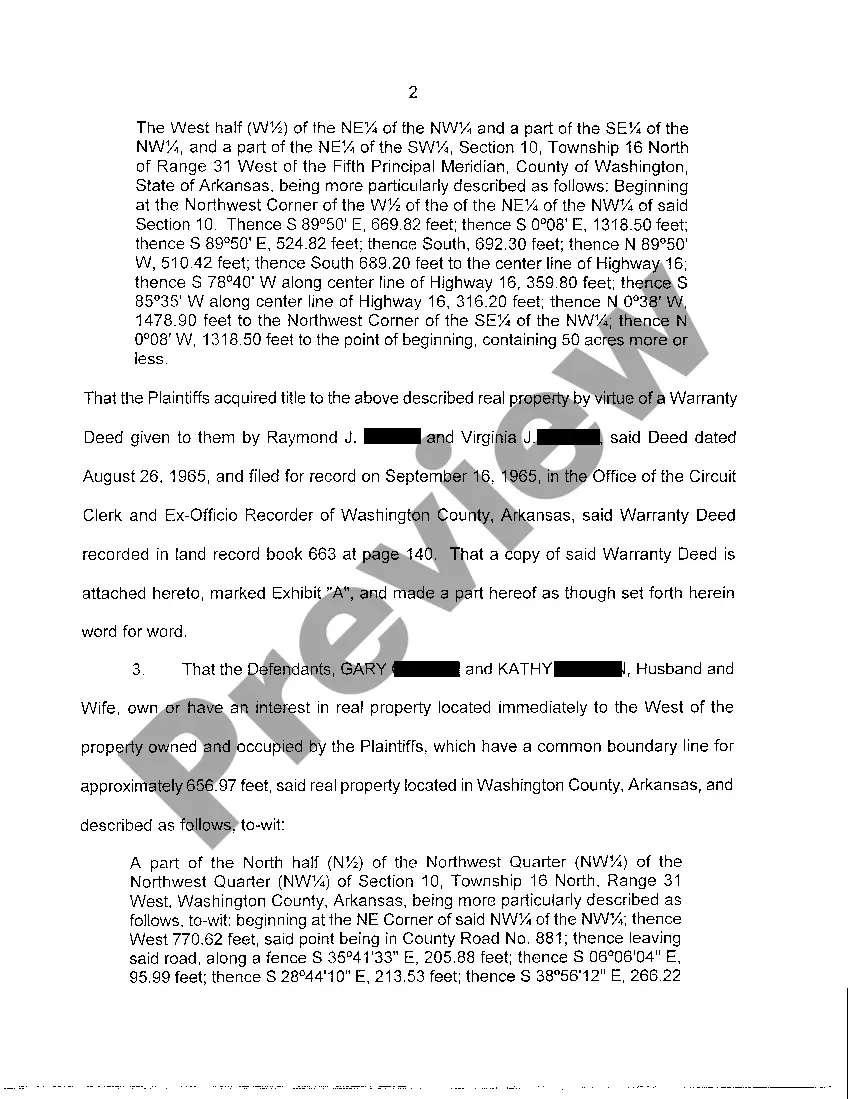 Preview A02 Complaint for Quiet Title and Injunction