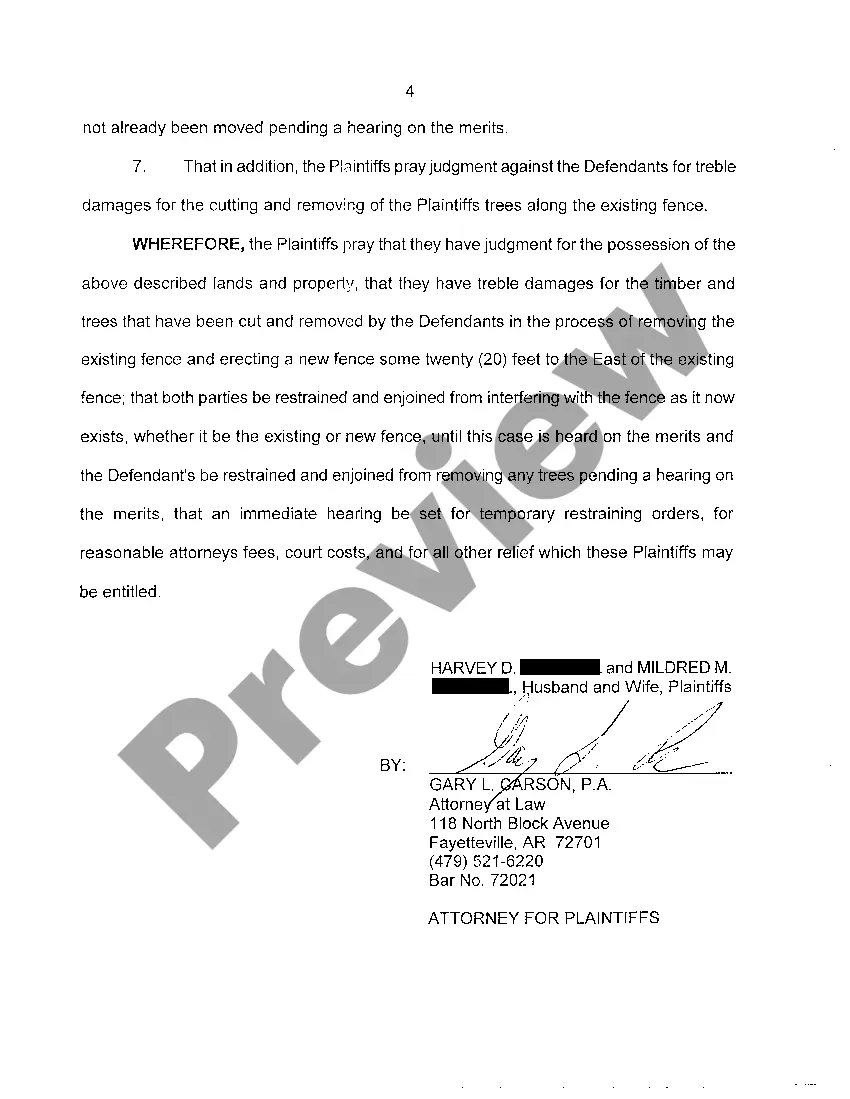 Preview A02 Complaint for Quiet Title and Injunction