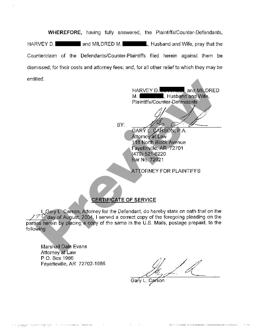 Preview A10 Answer To Counterclaim