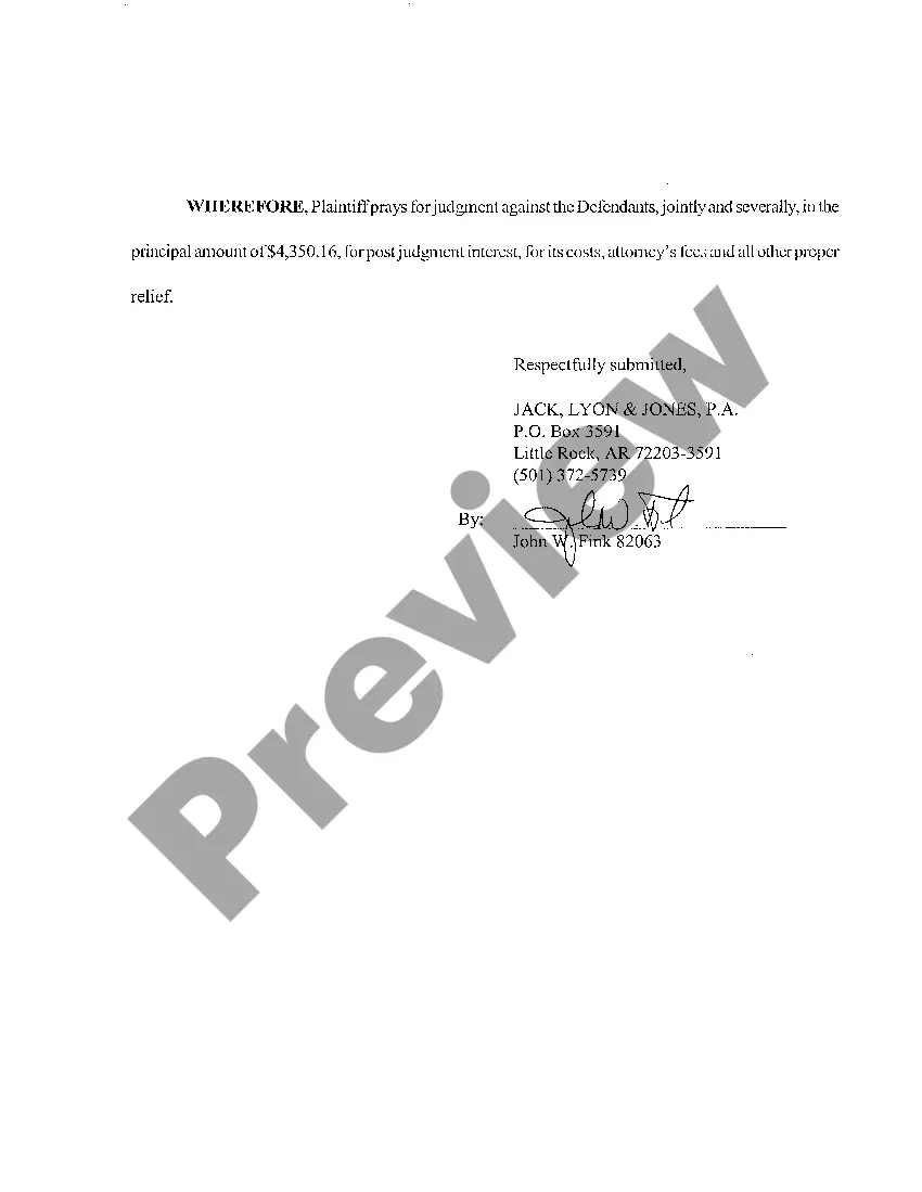 Preview A02 Complaint for Deficiency after Repossession and Sale of Automobile