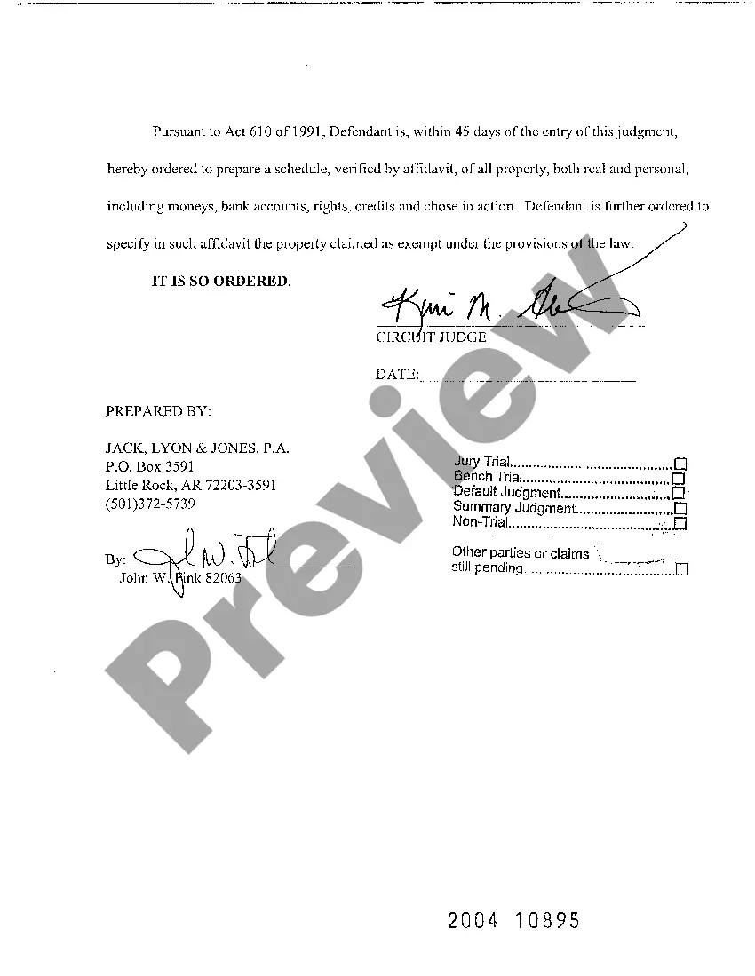 Preview A04 Default Judgment on Complaint for Deficiency after Repossession and Sale of Automobile