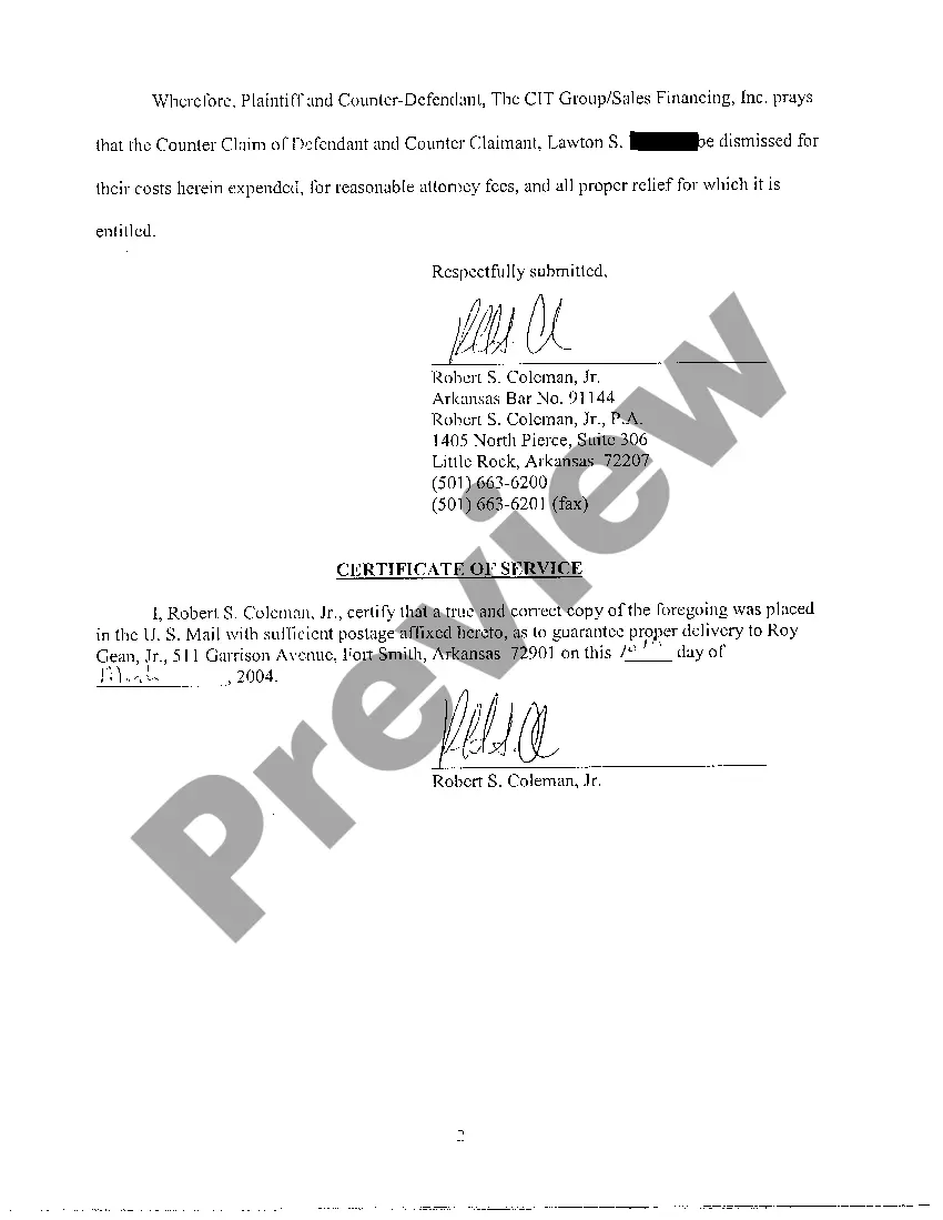 Preview A10 Answer To Counter Claim