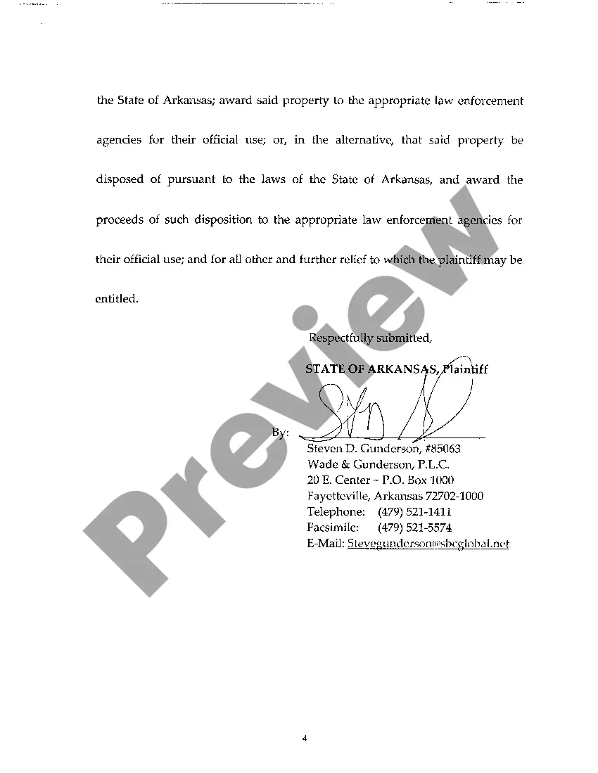 Preview A02 Complaint For Forfeiture of Seized Items