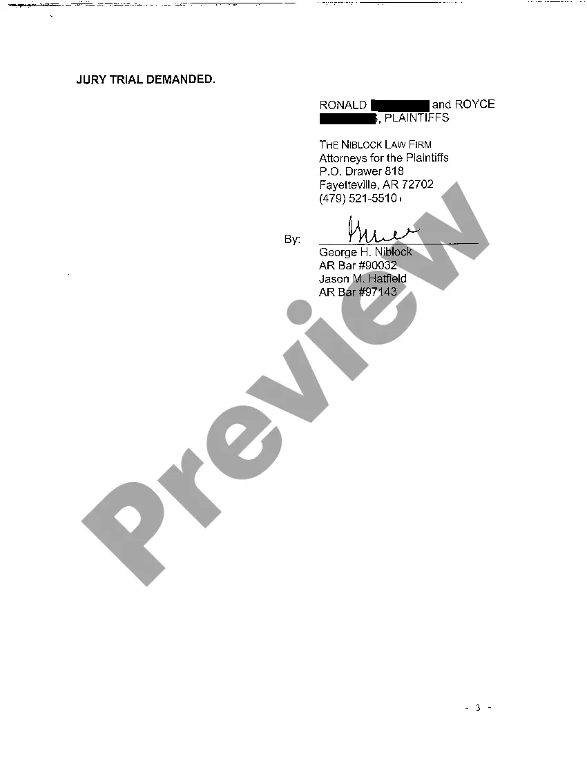 Preview A02 Complaint for Motor Vehicle Negligence