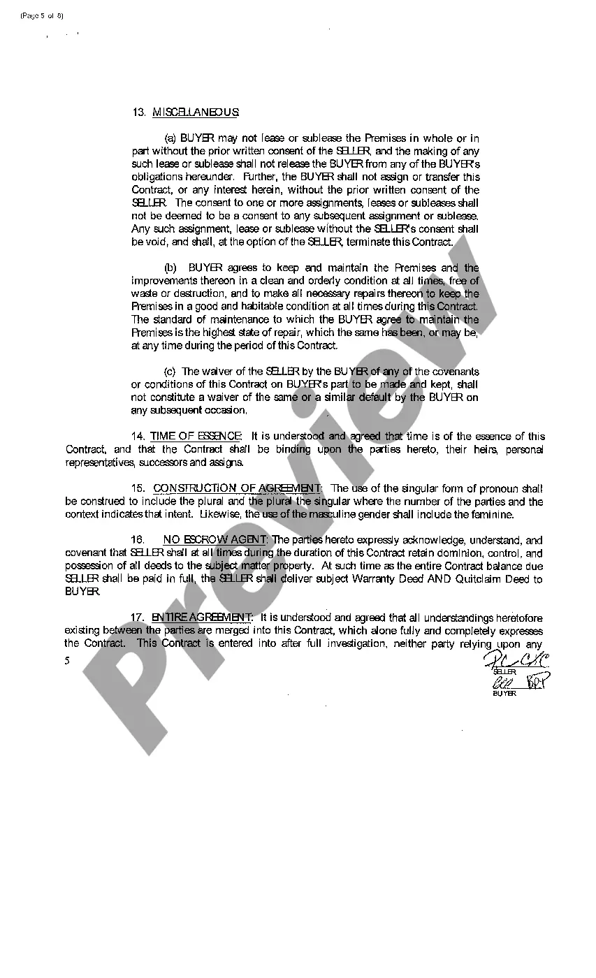 Preview Contract For Deed