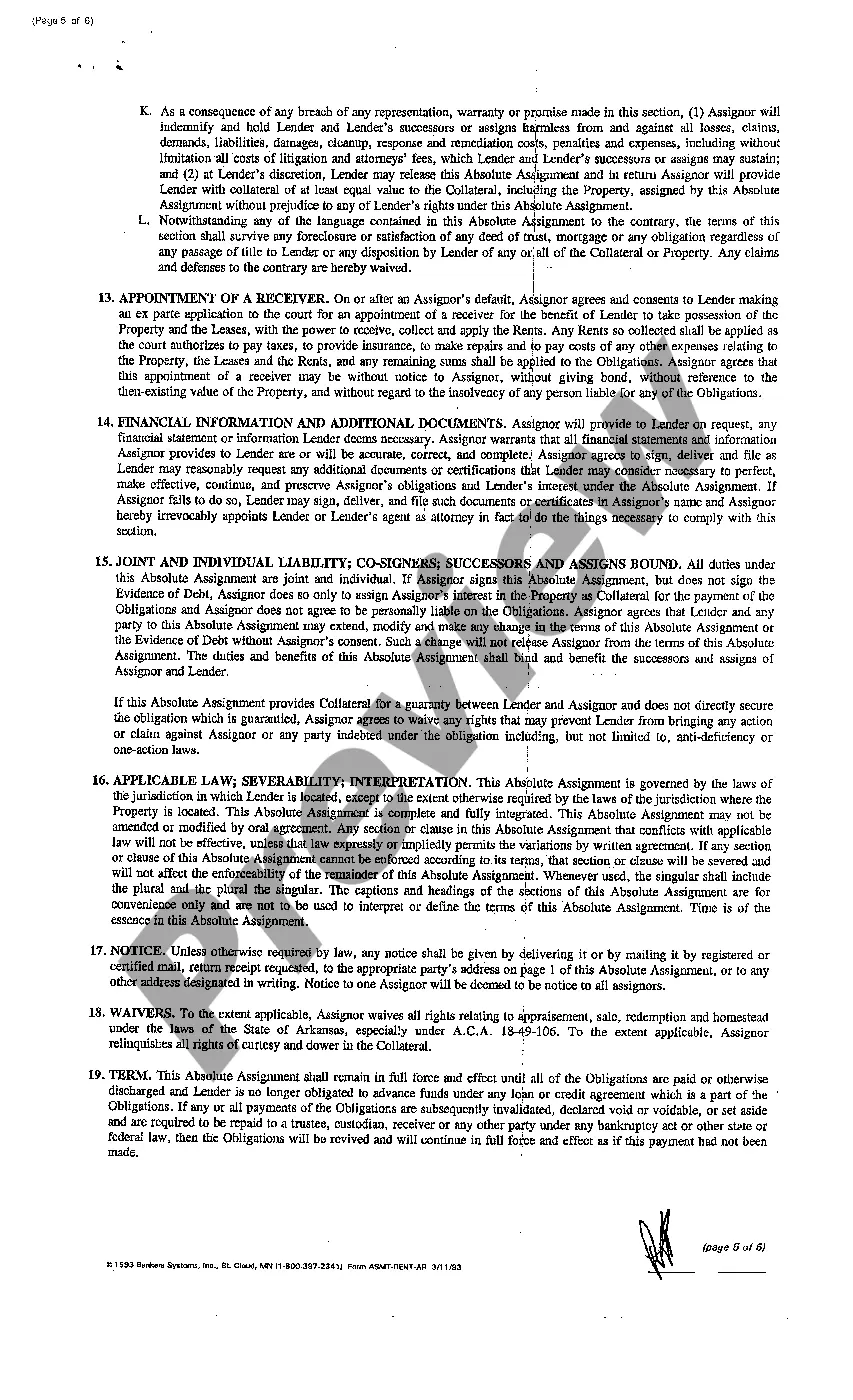 Get Absolute Assignment of Lease and Rents Preview Absolute Assignment of Lease and Rents