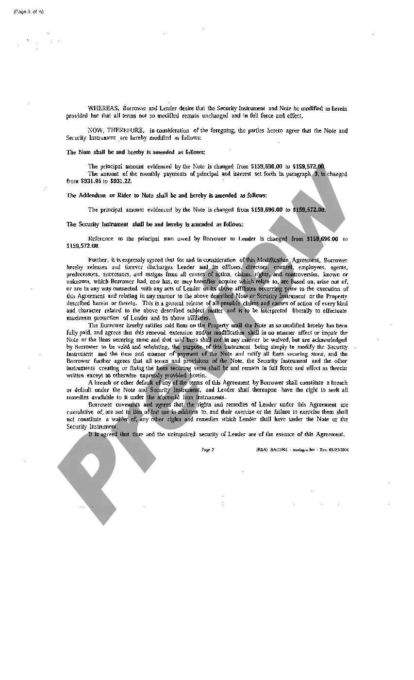 Get Note and Security Instrument Modification Agreement Preview Note and Security Instrument Modification Agreement