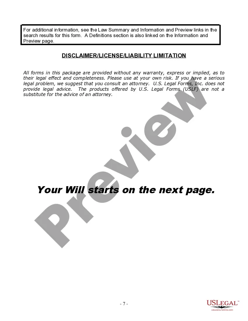 Preview Last Will and Testament for Single Person with No Children