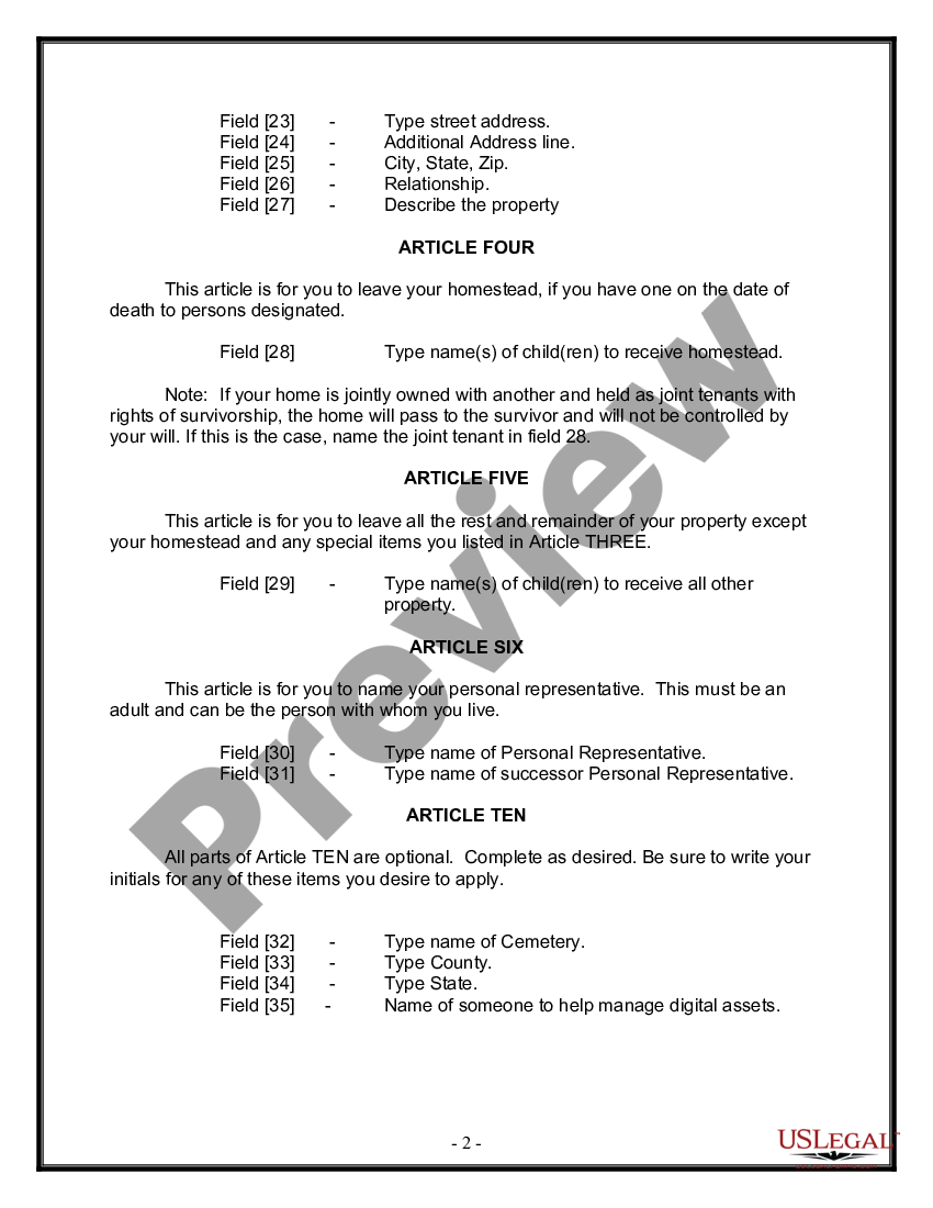 Arkansas legal last will and testament form for single person with adult children us legal forms