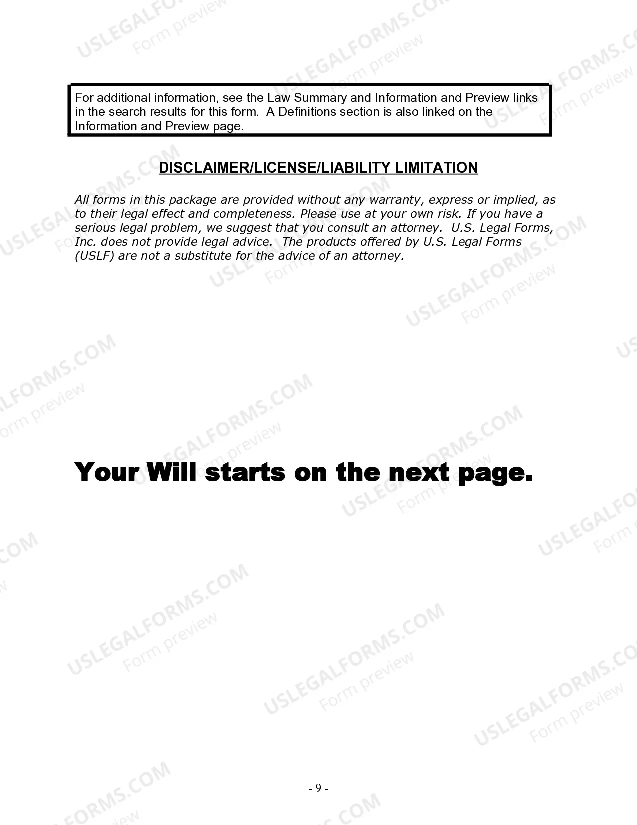 Preview Last Will and Testament for Married person with Minor Children from Prior Marriage