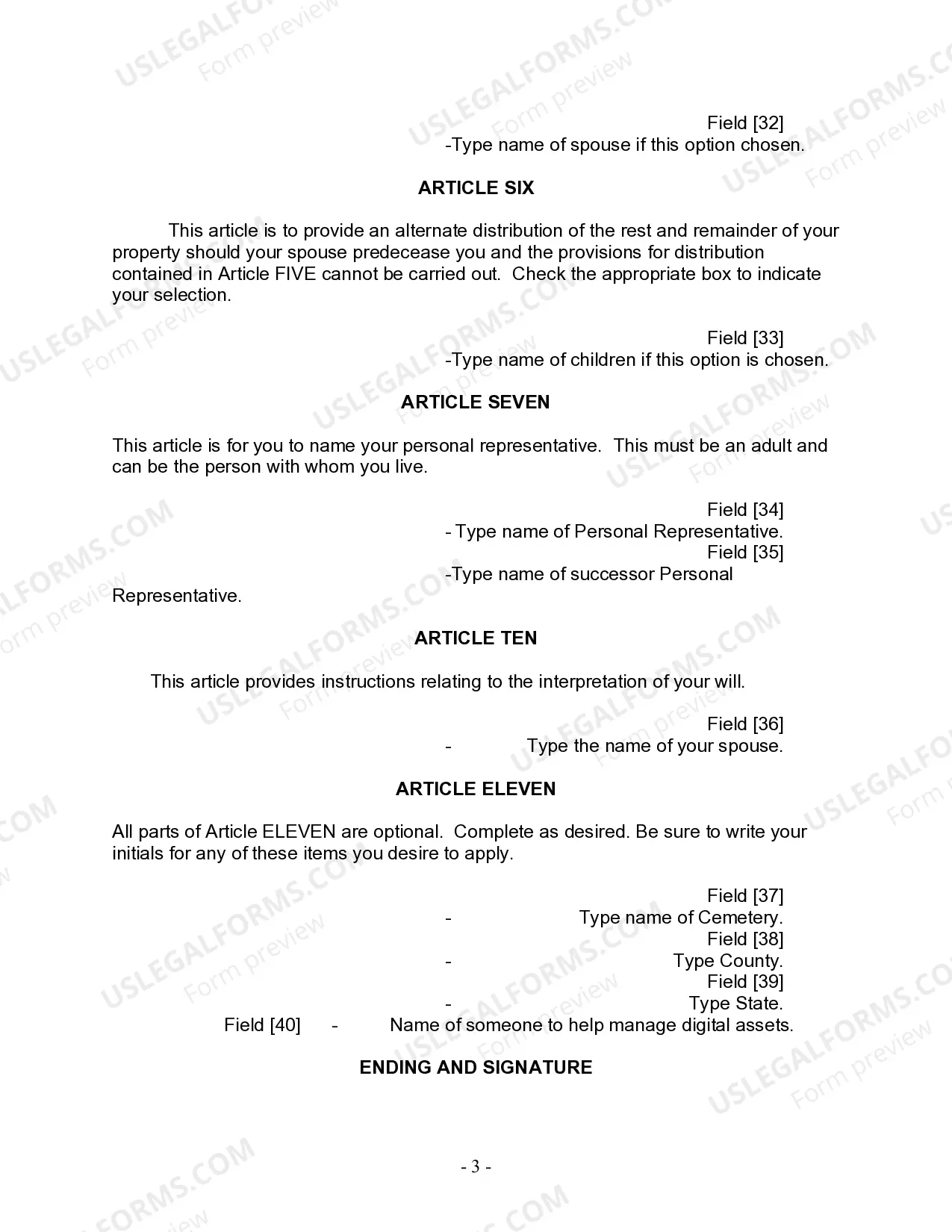 Preview Last Will and Testament for Married person with Adult Children from Prior Marriage