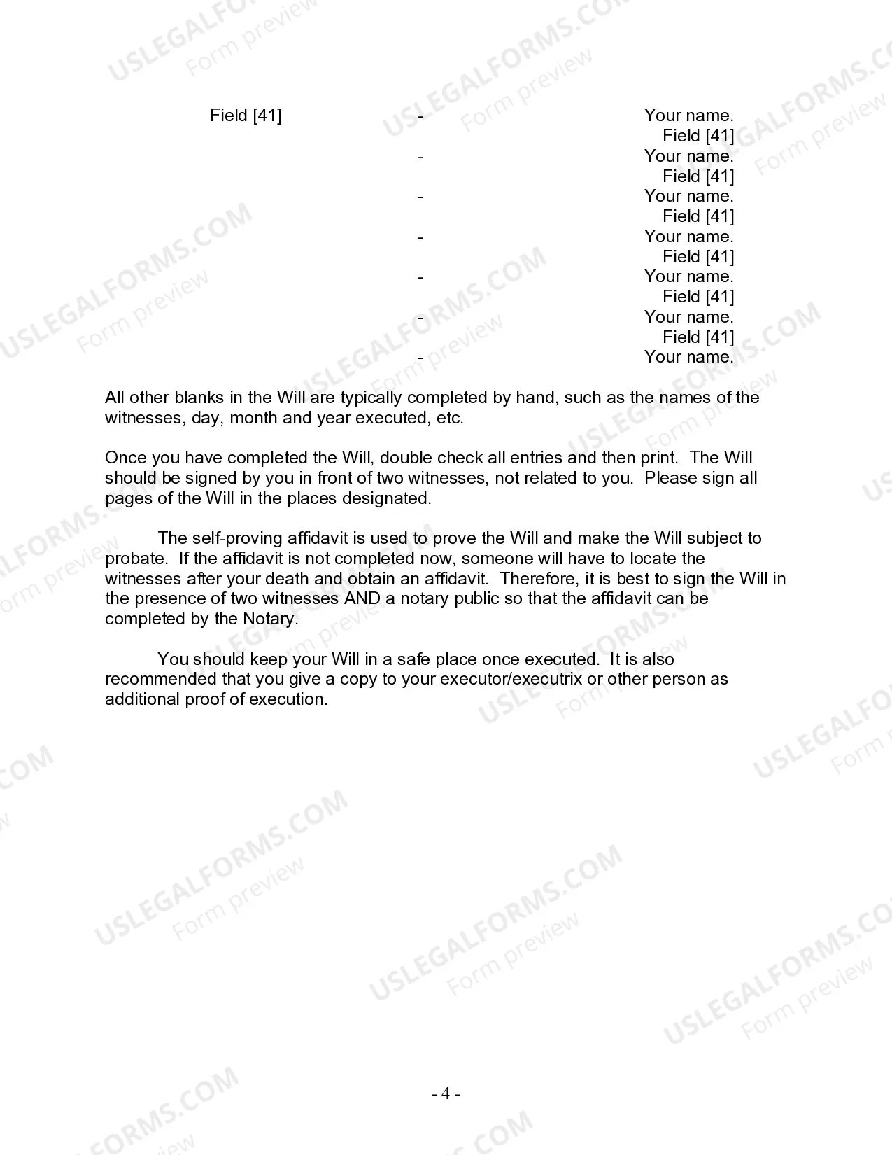 Preview Last Will and Testament for Married person with Adult Children from Prior Marriage