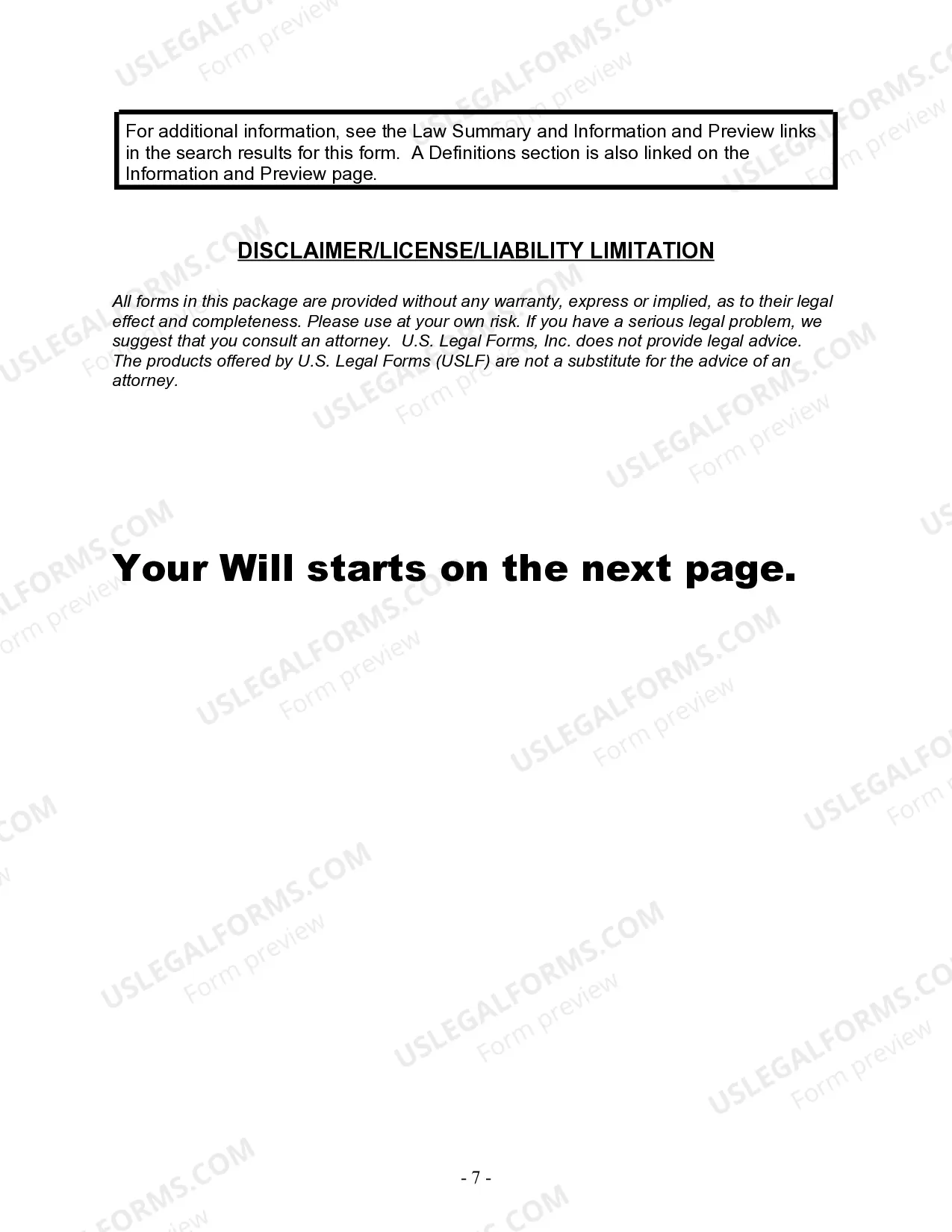 Preview Last Will and Testament for Married person with Adult Children from Prior Marriage