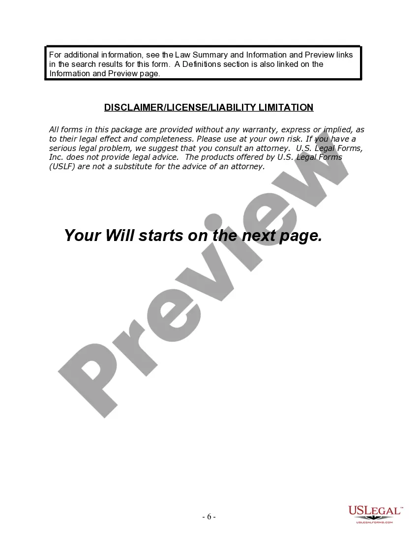 Preview Last Will and Testament for Divorced Person Not Remarried with No Children