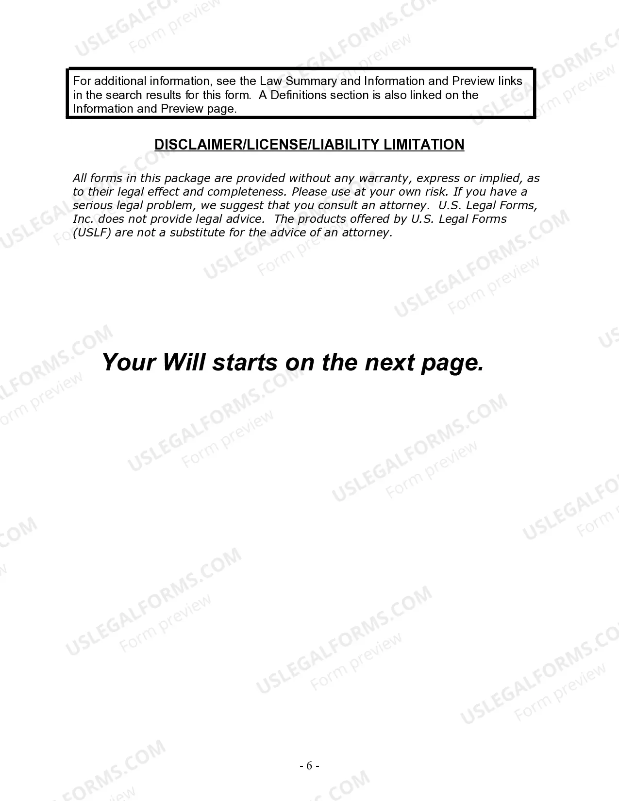 Preview Last Will and Testament for Divorced person not Remarried with Minor Children