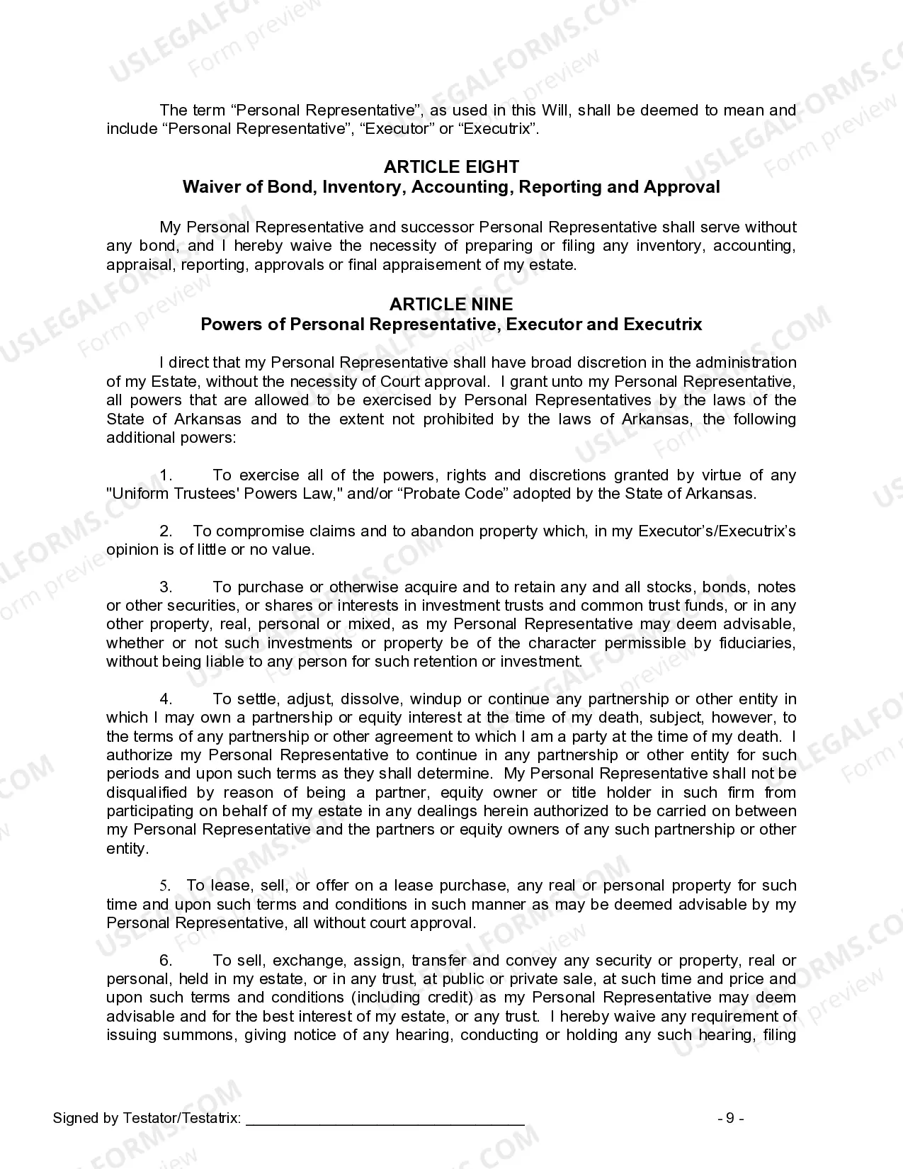 Preview Last Will and Testament for Married person with Adult Children