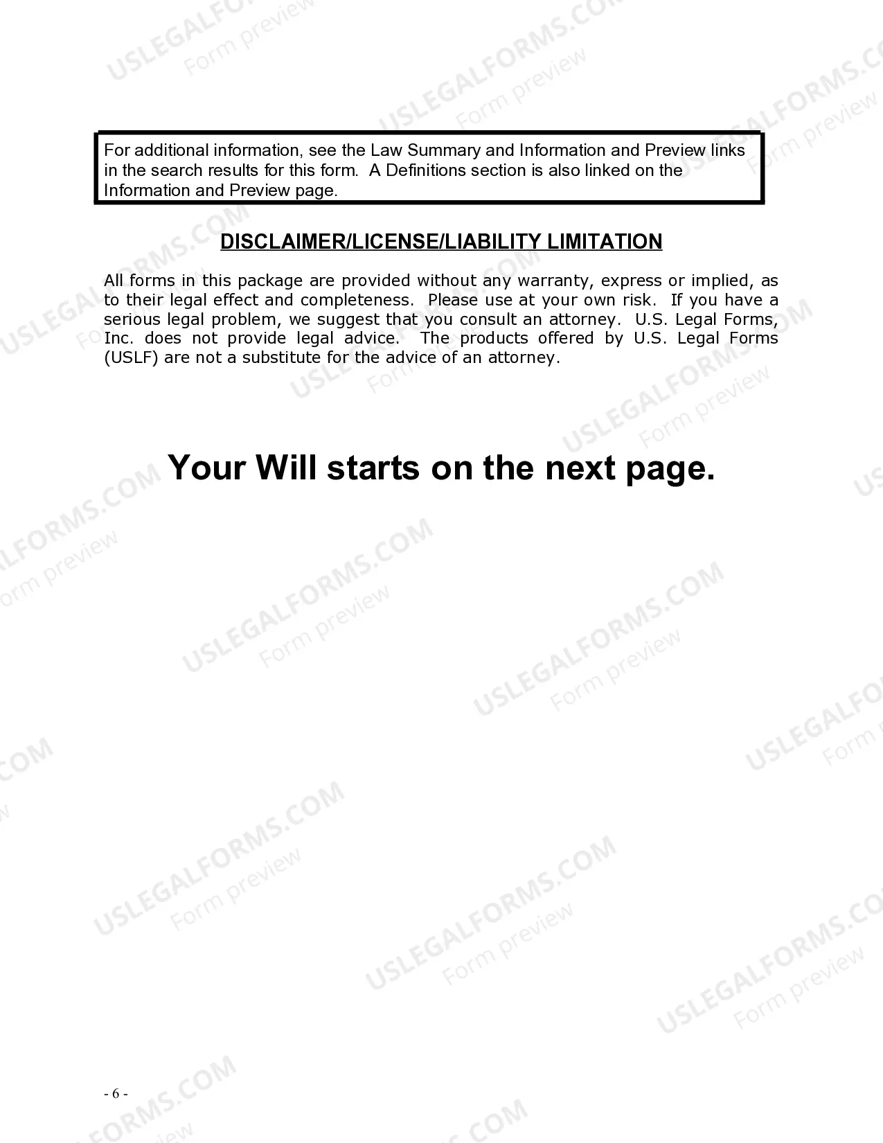 Preview Last Will and Testament for Married person with Adult Children