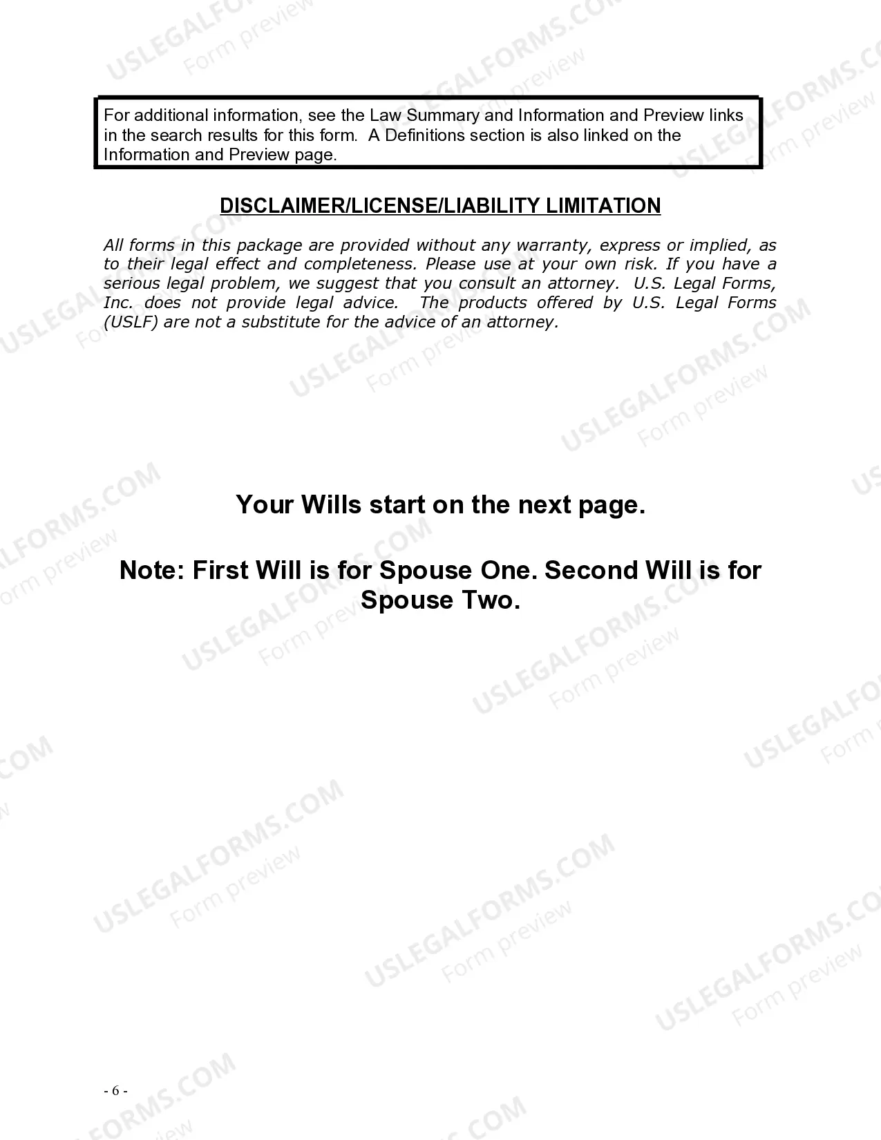 Preview Mutual Wills Package for Married Couple with Adult Children