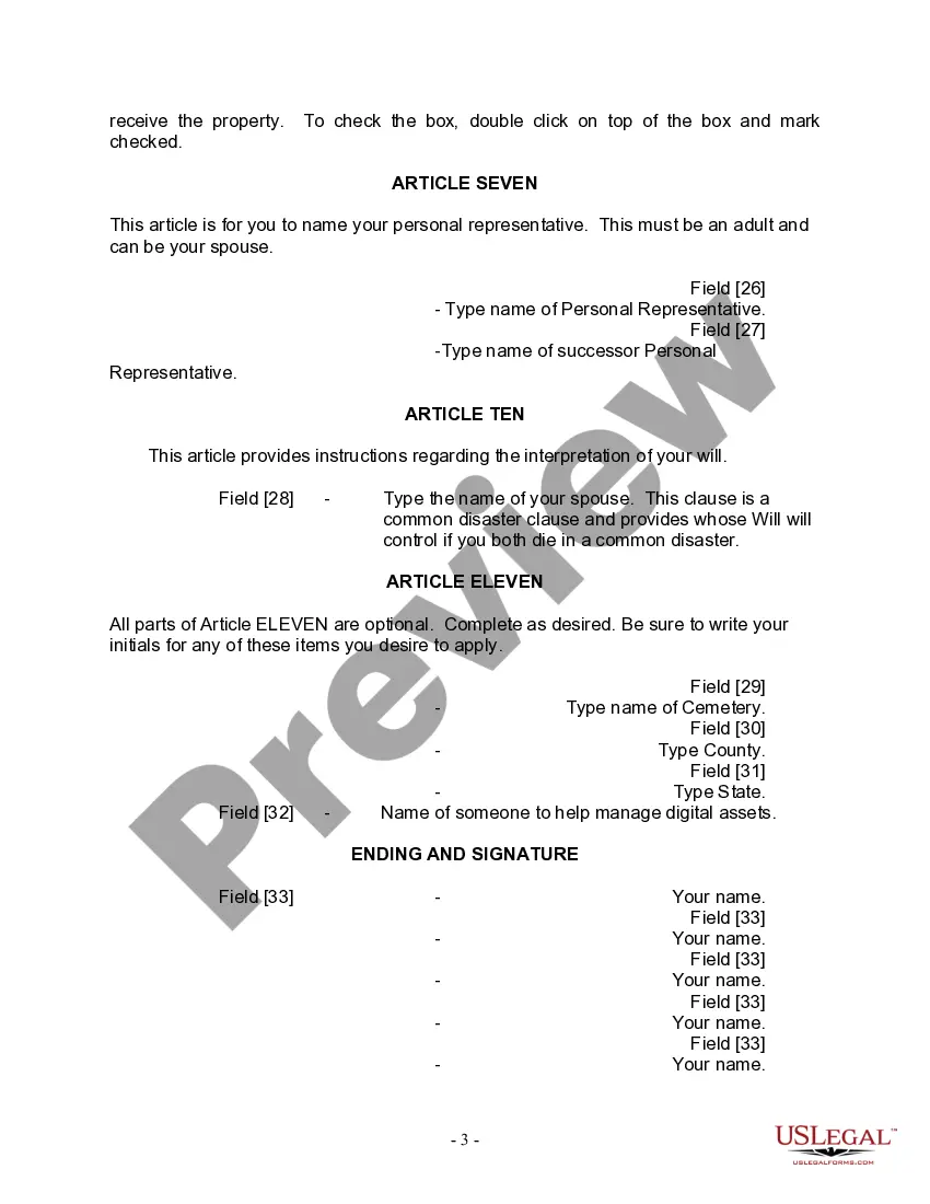 Preview Mutual Wills Package for Married Couple with No Children