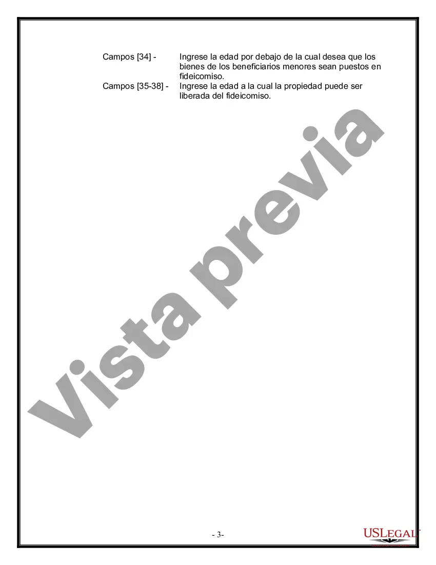 Preview Paquete de Voluntades Mutuas con Últimas Voluntades y Testamentos para Pareja Casada con Hijos Menores