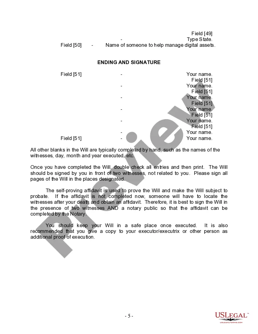 Preview Mutual Wills Package for Married Couple with Minor Children
