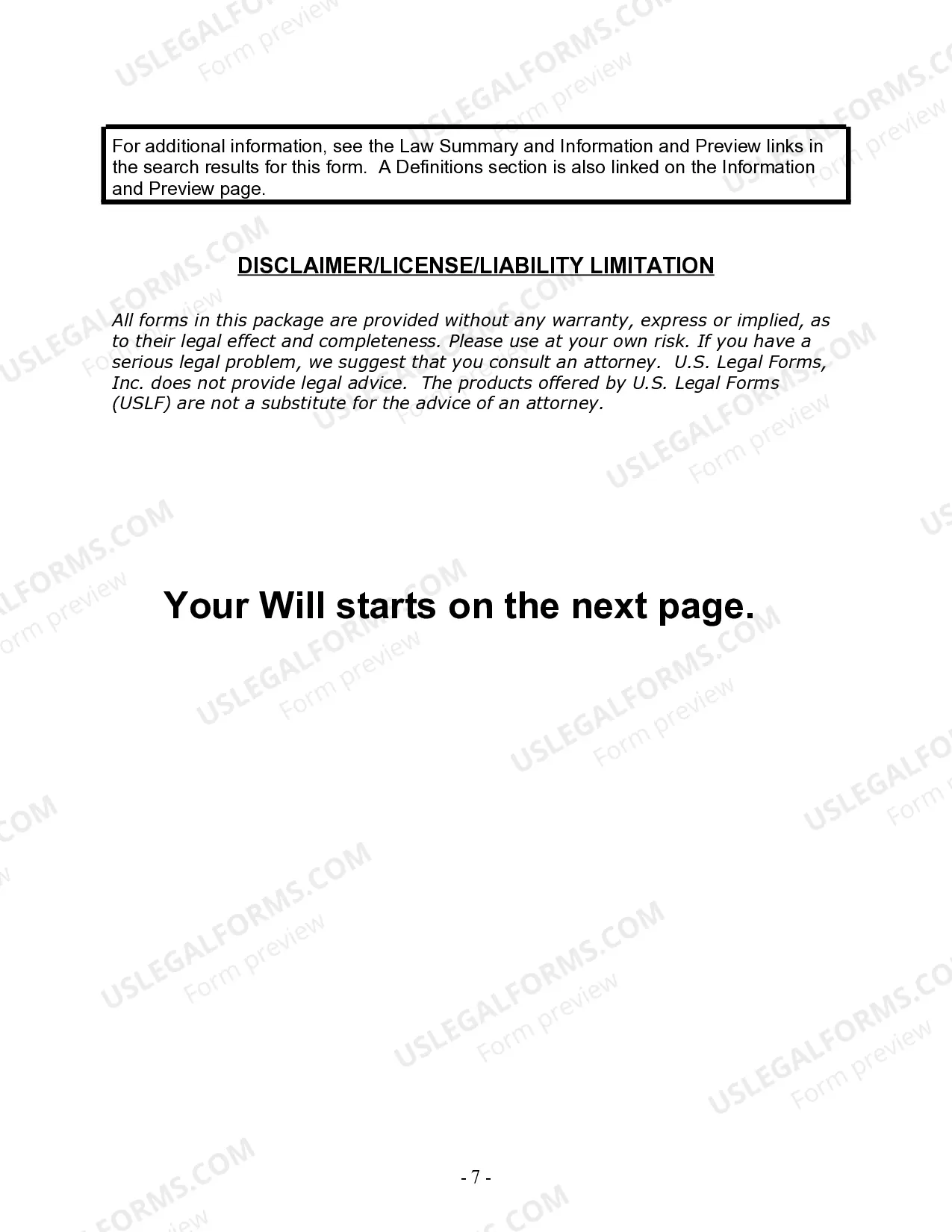 Preview Last Will and Testament for Married Person with Adult and Minor Children from Prior Marriage