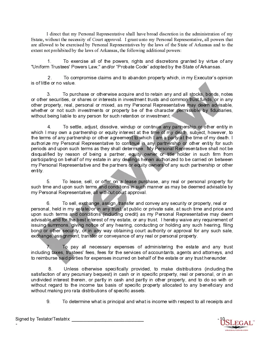 Preview Last Will and Testament for a Widow or Widower with Adult Children