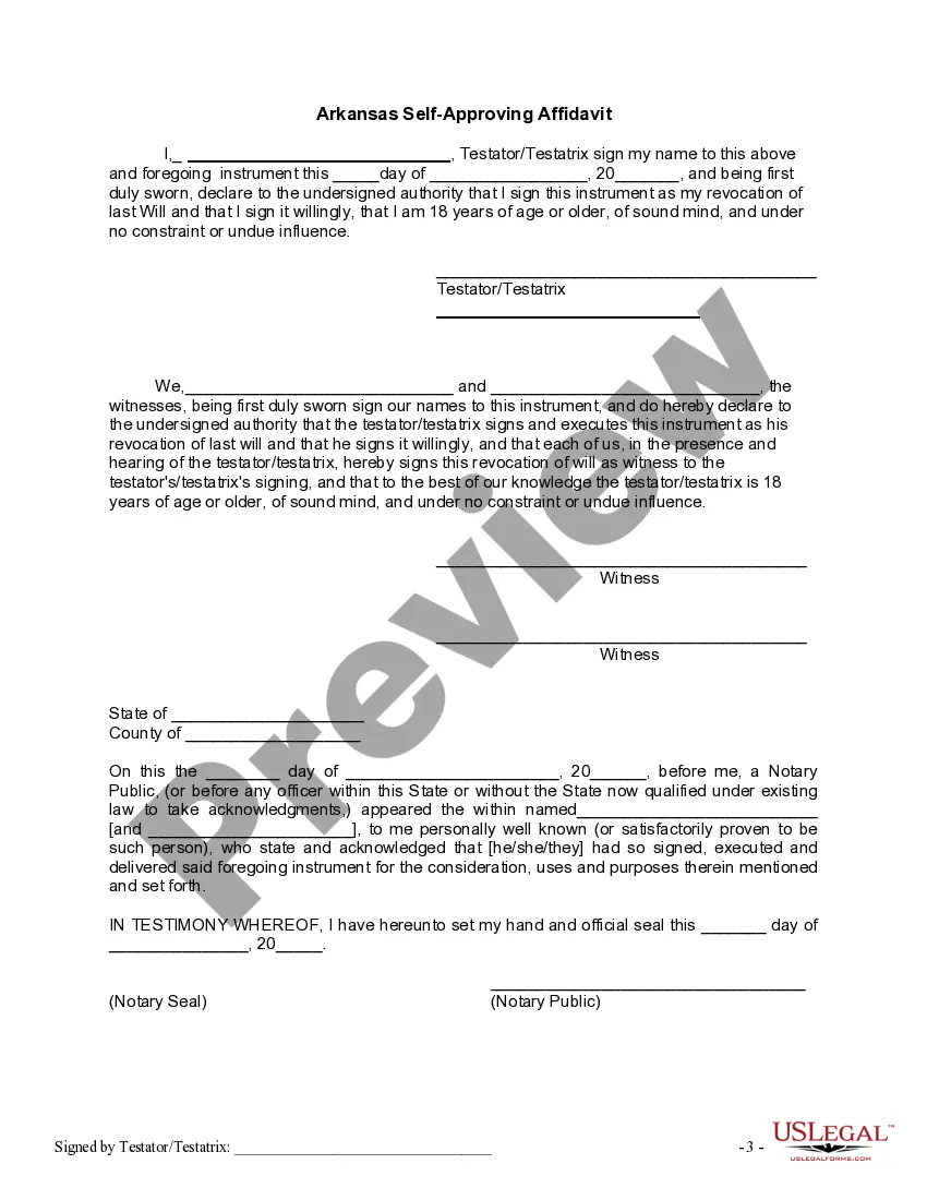 Preview Written Revocation of Will