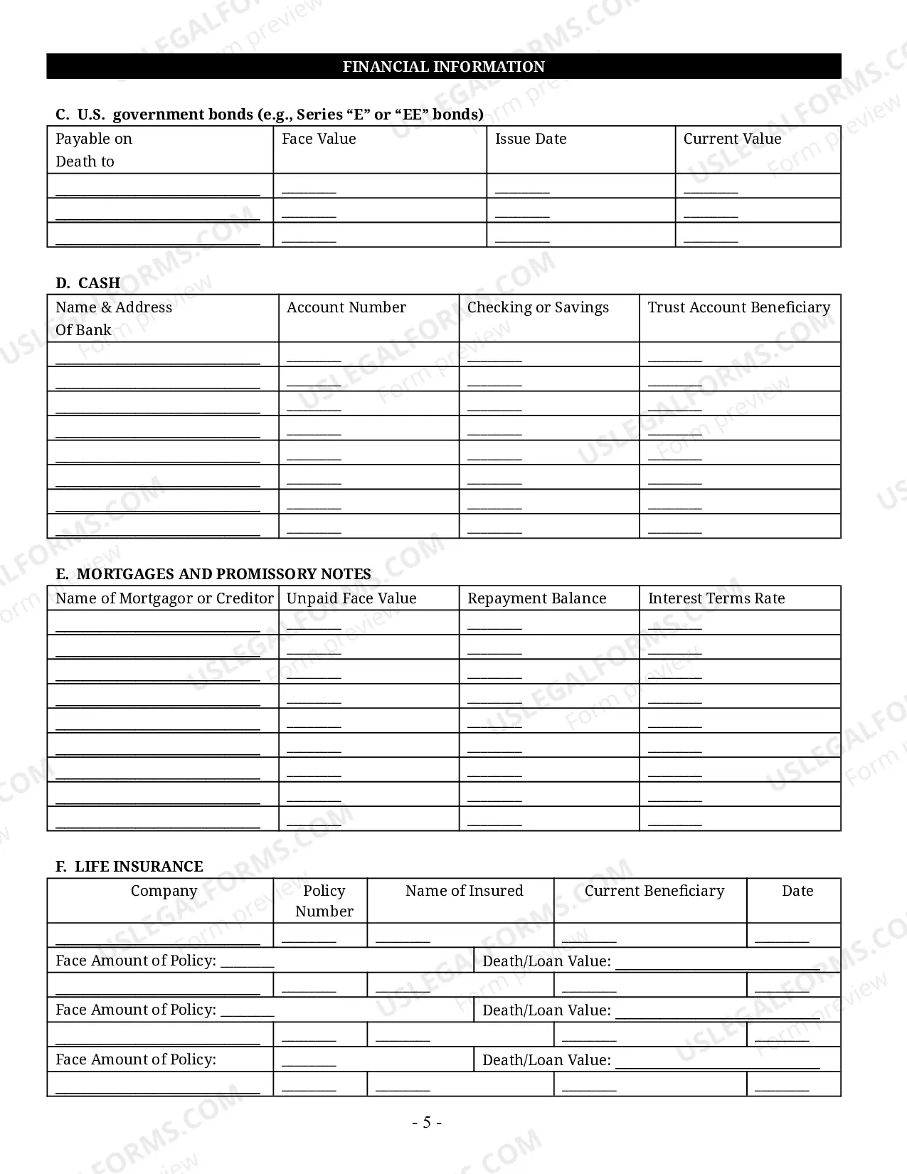 Preview Estate Planning Questionnaire and Worksheets